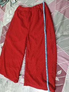 Red Laced Plazoo With Full Inner