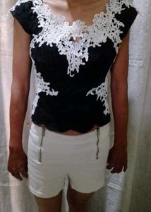 Elegant Black Lace Off-Shoulder Top