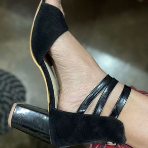 Black Ankle Wrap Heels