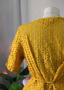 Yellow Eyelet Blouse