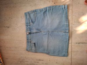 Black Top &amp; Denim Skirt Set