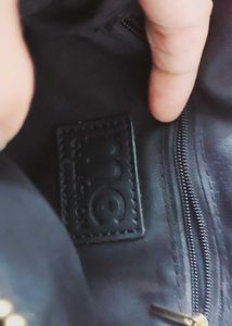 Black Croc Embossed Crossbody Bag