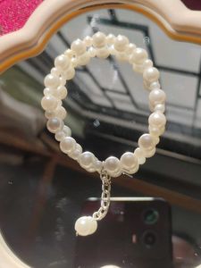 Pearl Beaded Bracelet with Charm