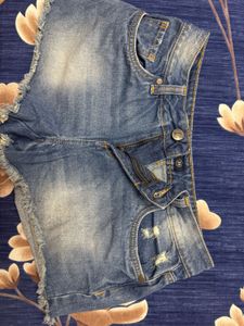 Denim Shorts Ripped Women Small
