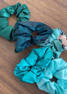 Green/turquoise Scrunchie Bundle