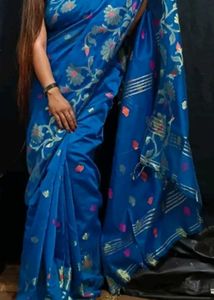 Royal Blue Jamdani Saree