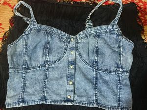 Skirt With Denim Top For Sale