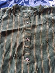 Striped Green Tunic Top