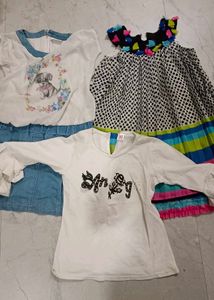 Kids Combo Set 2frock And 1 Top