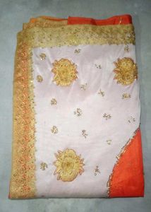 Elegant Embroidered Saree With Peticot