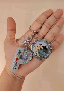 Photo With Letter Keychain