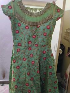 Embroidered Mint Green Indian Top