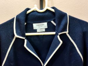 Thom browne Navy Blazer With Striped Arm &amp; Gold An