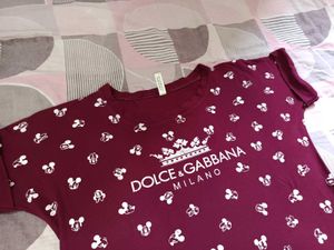 Mickey Print D&amp;G Inspired Graphic Tee-size M