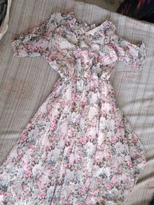 Floral Chiffon Midi Dress