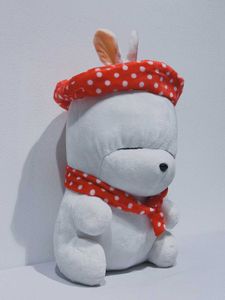 Cute Plushie with Polka Dot Scarf &amp; Beret
