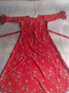 Red Floral Print Dress