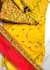 Musturd Color Lehenga With Unstiched Blouse