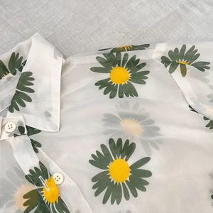 Sheer Daisy Print Shirt/Top.
