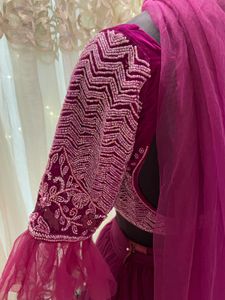 Magenta Embellished Lehenga Choli