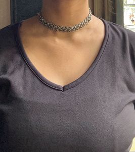 Silver Choker Necklace Set
