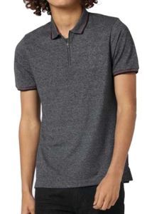 Teamspirit Men Polo Neck Zipper T shirt