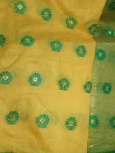 Yellow, Green Saree New