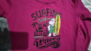 Pink Popeye Surfing Waves 2Long Sleeve With Pohncu