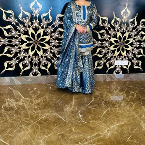 Elegant Blue Sharara Suit