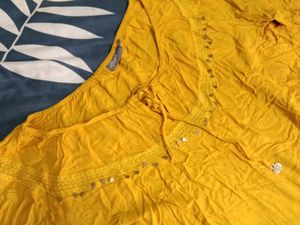 Yellow Embellished Top