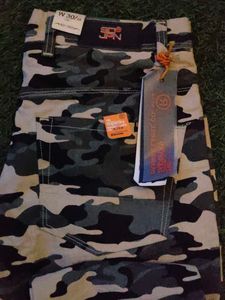 Cargo Denim Army Printed Pants