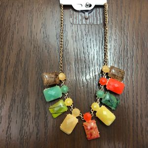 Colorful Geometric Statement Necklace