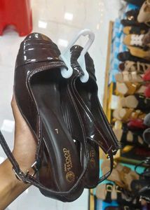 Coffee Brown Single Buckle Heels