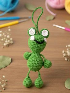 Crochet Frog Keychain for Bags & Keys