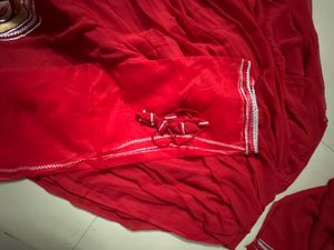 Red chaniya choli semi stitch
