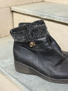 Black Wedge Ankle Boots