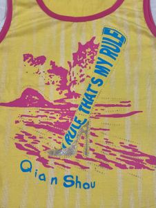 Y2K Graphic Glittery Tank