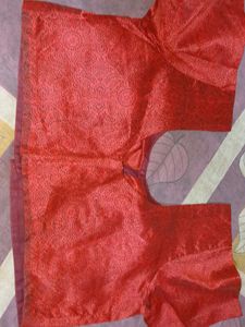 Red Brocade Blouse
