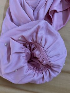 Pink Dress With Pearl Embellishments