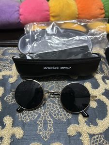 Voyage Black Sliver Round Sunglasses MG3504