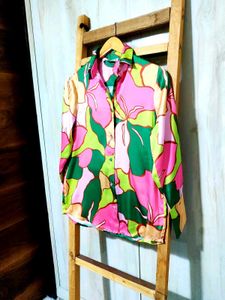 Multicolour Satin Shirt Size-36