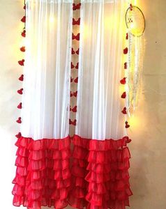 Boho Pink Tassel Curtain Panel