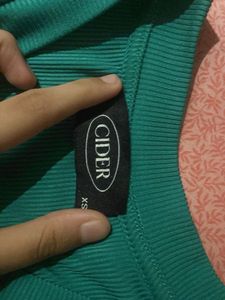 Cider Green Ruched V-Neck Top