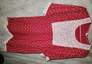 Red Patterned Tunic