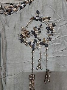 Embroidered Grey Kurti