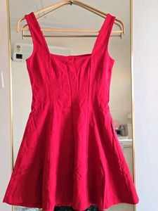 H&amp;M Red Fit &amp; Flare Jersey Dress