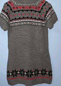 Gray Fair Isle Knit Dress