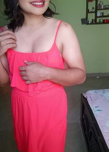 Red Noodle Strap Dress