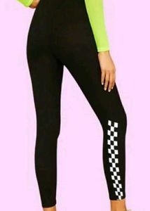 Black Checkered Leggings