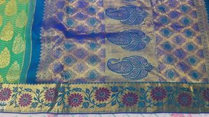 Elegant Green &amp; Blue Saree